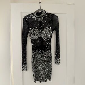 Sparkly cocktails dress, black with rhinestones